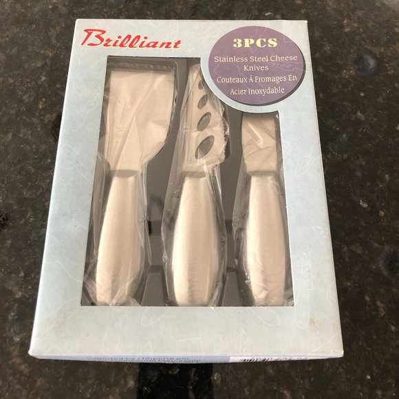 Brilliant 3 piece Stainless Steel Cheese Knives - Picture 1 of 2